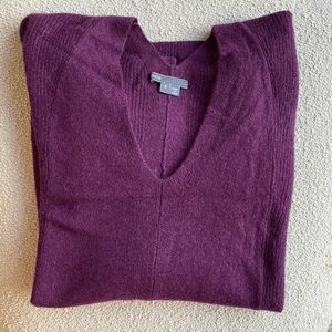 Vince Cashmere sweater in cherry wine color. V neck. Small.